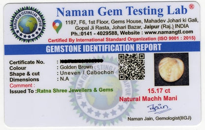 Original Yellow Machhmani Lab Certified – Natural Yellow Machmani Without Pendant - Malawala