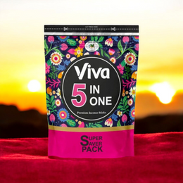 Pack of Viva 5 in One Premium Incense Sticks displayed with five different scented sticks on a wooden incense holder