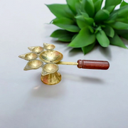 Panch Mukhi Jyot For Aarti With Handle | 100% Pure Brass Jyot Malawala