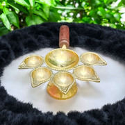 Panch Mukhi Jyot For Aarti With Handle | 100% Pure Brass Jyot Malawala