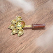 Panch Mukhi Jyot For Aarti With Handle | 100% Pure Brass Jyot Malawala