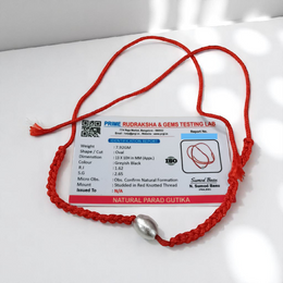 Parad Gutika Locket - Natural Mercury Beads for Spiritual Strength & Purification with Lab Certificate - Malawala