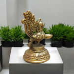 Peacock Brass Jyot | Brass Nakshi Peacock Design Diya for Pooja Room | Malawala