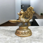 Peacock Brass Jyot | Brass Nakshi Peacock Design Diya for Pooja Room | Malawala