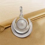 Pearl Moon Pendant | Locket of Moti Chandra Gemstone in Silver | Lab Certified | Top Grade Quality