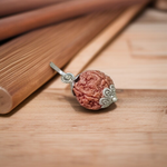 Pendant featuring lab certified 6 Mukhi and 5 Mukhi Rudraksha beads in handcrafted metal caps, ideal for focus, study, and prayer