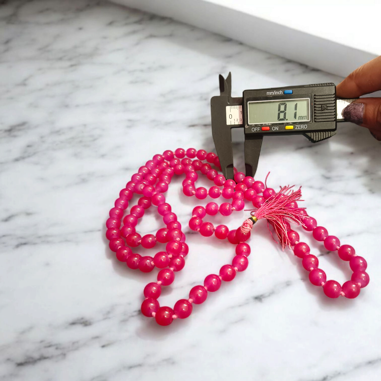 Pink Agate Mala 8MM 108+1 Beads Lab Certified | MALAWALA