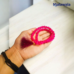 Pink Hakik Mala - Natural Pink Agate for Calmness & Emotional Healing with Lab Certificate - Malawala