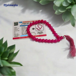 Pink Hakik Mala - Natural Pink Agate for Calmness & Emotional Healing with Lab Certificate - Malawala