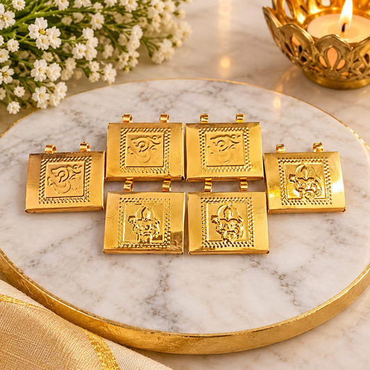 Premium copper Hanuman Ji and Om Taweez pendant set of 6 for daily spiritual wear and religious gifting