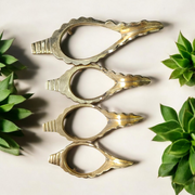 Pure Brass Shankh Stand in elegant traditional design – suitable for various conch shell sizes, ideal for pooja altars and temples