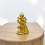 Pure brass Ganesh Ji idol with intricate design, ideal for home temple or office use