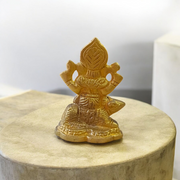 Pure brass Ganesh Ji idol with intricate design, ideal for home temple or office use