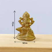Pure brass Ganesh Ji idol with intricate design, ideal for home temple or office use