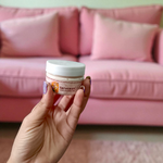 Pure white sandalwood paste (Safed Chandan Tilak) in a small container with creamy texture, ready for spiritual application
