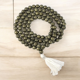 Pyrite Mala 8MM - Natural Pyrite for Abundance & Protection with Lab Certificate - Malawala