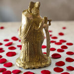 Radha Krishna Brass Idol Murti for Home Temple Puja Spiritual Decor Divine Hindu Statue