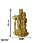 Radha Krishna Brass Idol Murti for Home Temple Puja Spiritual Decor Divine Hindu Statue