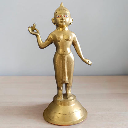 Radha Rani Brass Idol 2270GM Pure Brass Murti for Home Temple Puja Spiritual Decor Divine Hindu Goddess Statue