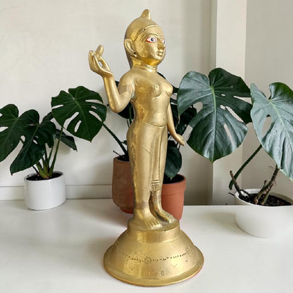 Radha Rani Brass Idol 2270GM Pure Brass Murti for Home Temple Puja Spiritual Decor Divine Hindu Goddess Statue