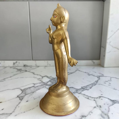 Radha Rani Brass Idol 2270GM Pure Brass Murti for Home Temple Puja Spiritual Decor Divine Hindu Goddess Statue