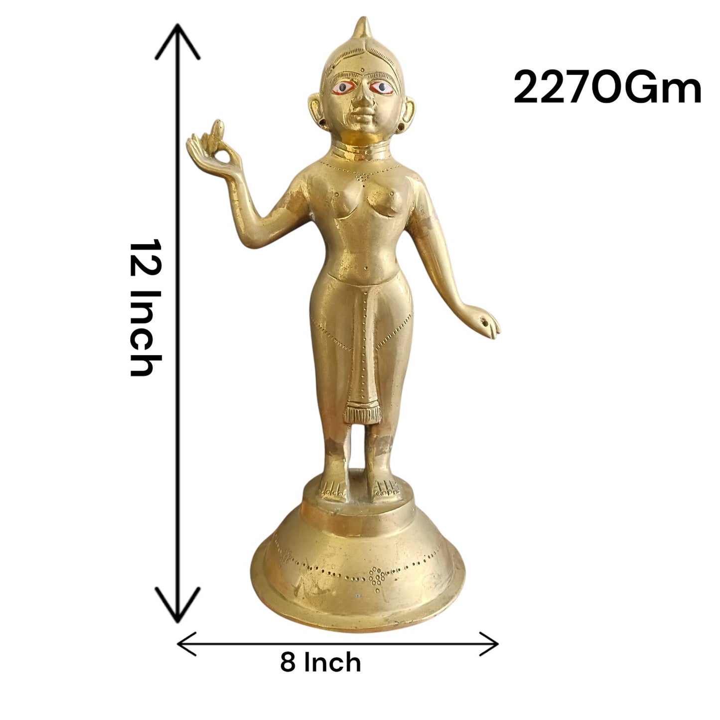 Radha Rani Brass Idol 2270GM Pure Brass Murti for Home Temple Puja Spiritual Decor Divine Hindu Goddess Statue