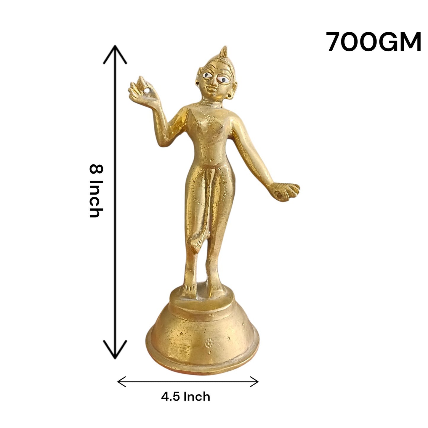 Radha Rani Brass Idol 700GM Pure Brass Murti for Puja Home Temple Spiritual Worship Divine Blessings