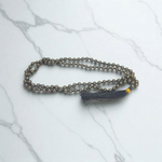 Raw Pyrite Mala 5-6MM - Natural Pyrite for Abundance & Protection with Lab Certificate - Malawala