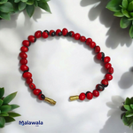 Red Gunja Bracelet - Natural Lal Gunja for Mars Energy & Protection with Lab Certificate - Malawala