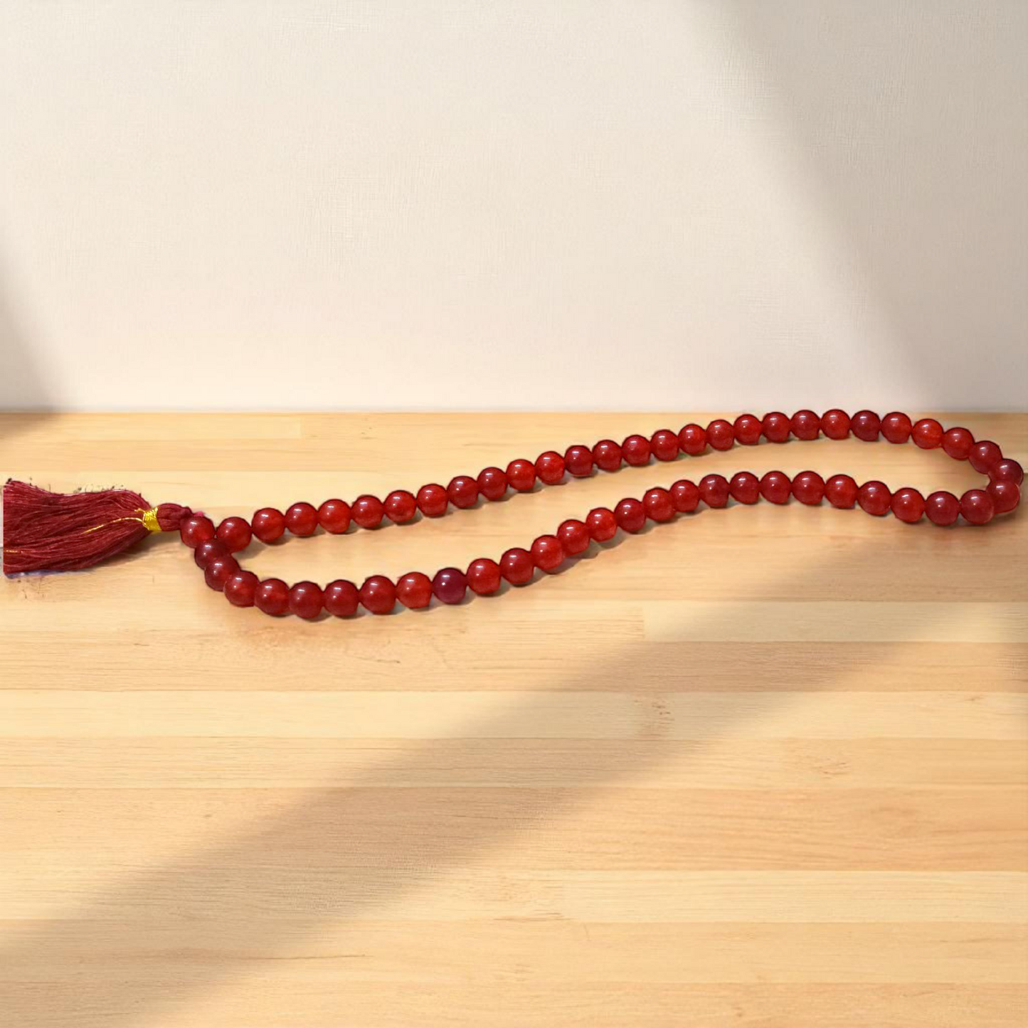 Red Hakik Mala 8MM - Natural Red Agate for Strength & Courage with Lab Certificate - Malawala