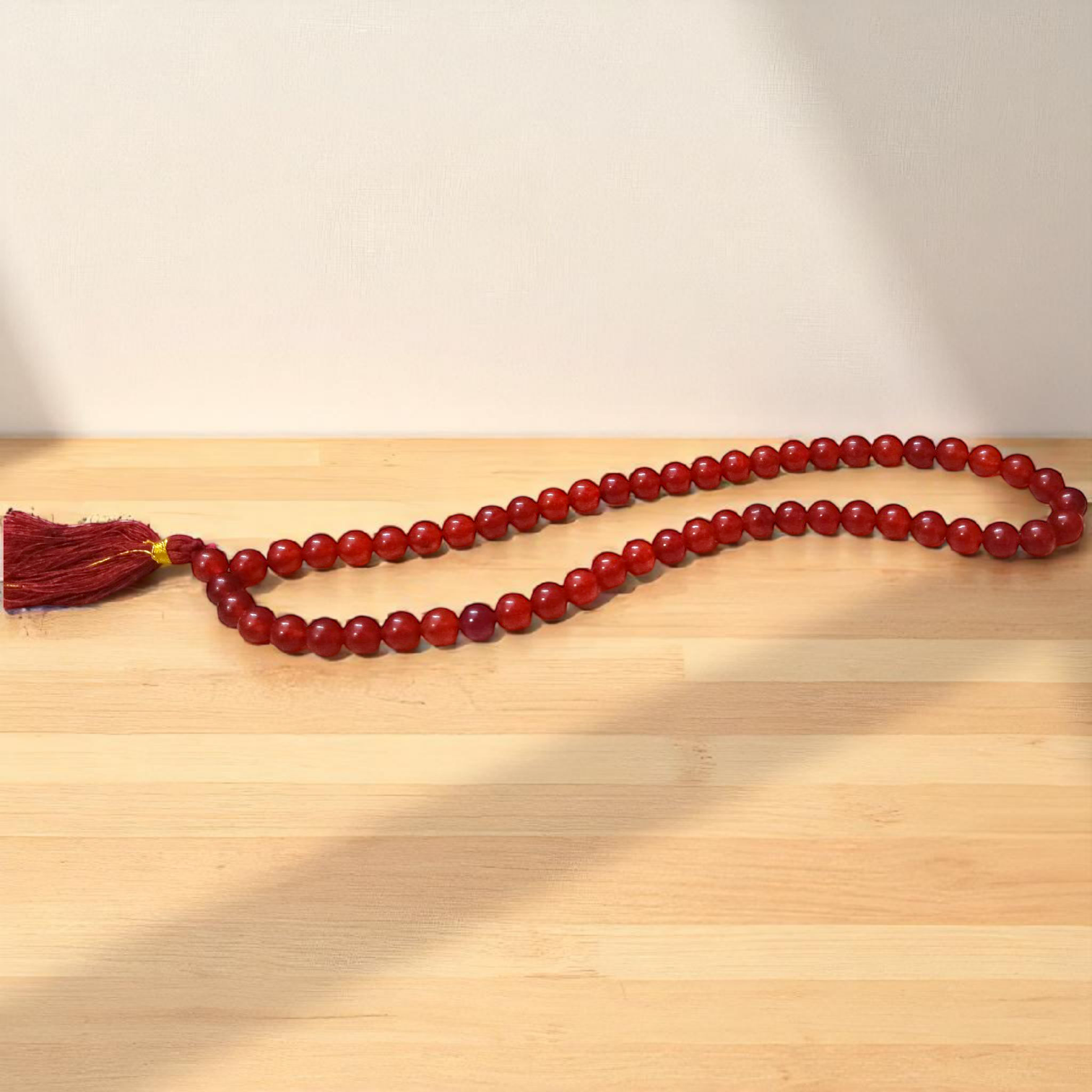 Red Hakik Mala 8MM - Natural Red Agate for Strength & Courage with Lab Certificate - Malawala