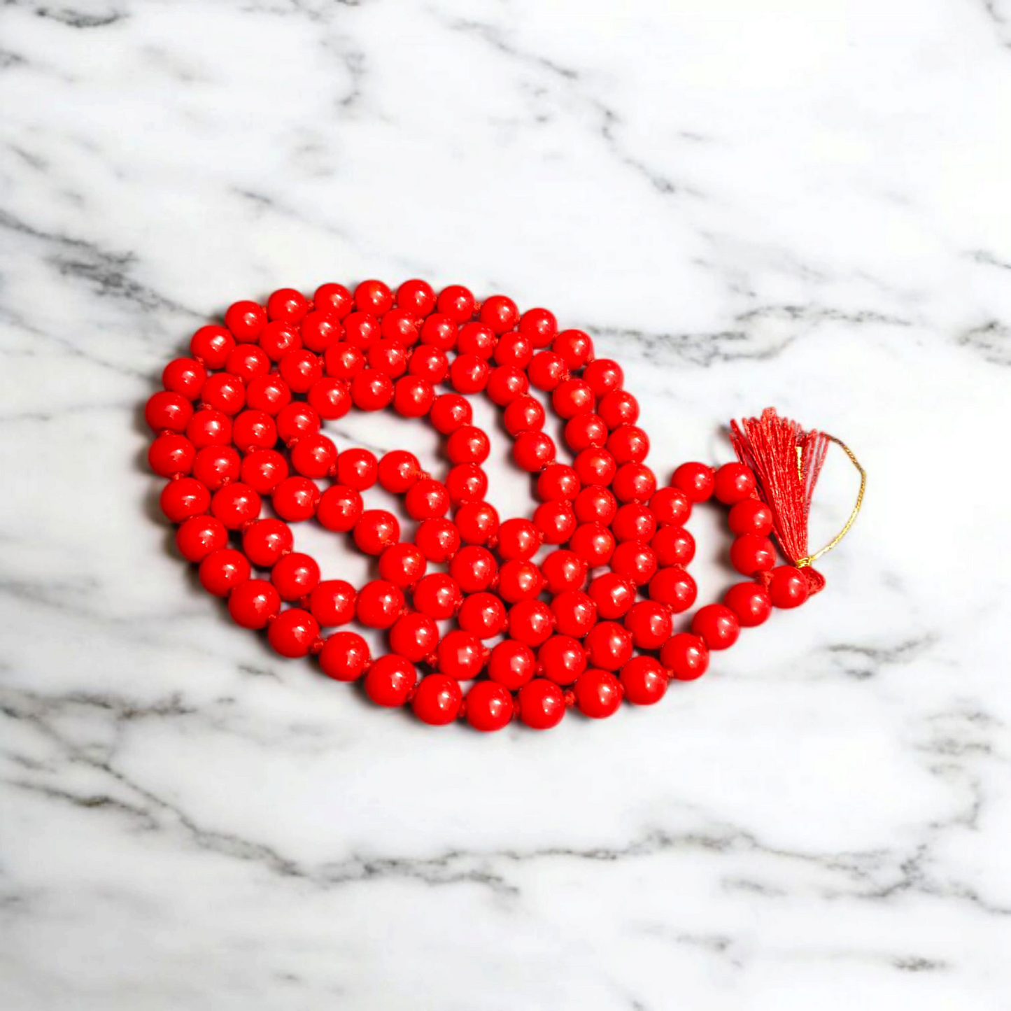Red Hakik Mala 8mm – Lab Certified Natural Agate 108+1 Beads | Malawala