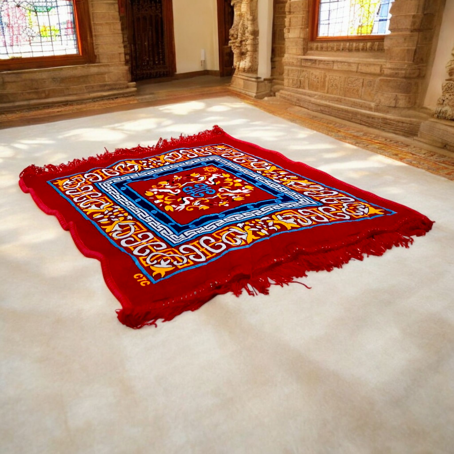 Red Pooja Aasan | 2X2 Feet | Lal Aasan For Mantra Japa | Set of 2 | Malawala