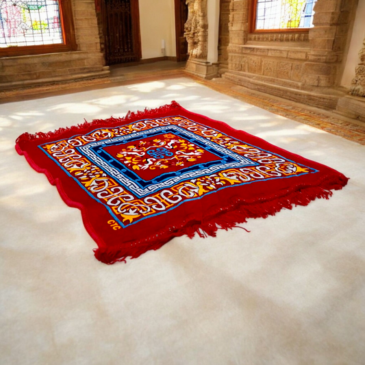 Red Pooja Aasan | 2X2 Feet | Lal Aasan For Mantra Japa | Set of 2 | Malawala