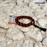 Rudraksha Black Hakik Mala - Natural 5 Mukhi Rudraksha & Black Agate for Protection & Grounding with Lab Certificate - Malawala