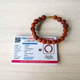Rudraksha Bracelet - Natural 5 Mukhi Rudraksha for Spiritual Growth & Peace with Lab Certificate - Malawala
