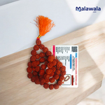 Rudraksha Mala 10MM - Natural 5 Mukhi Rudraksha for Enlightenment & Protection with Lab Certificate - Malawala