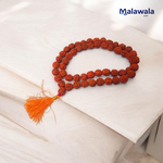 Rudraksha Mala 10MM - Natural 5 Mukhi Rudraksha for Enlightenment & Protection with Lab Certificate - Malawala