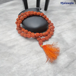 Rudraksha Mala 10MM - Natural 5 Mukhi Rudraksha for Enlightenment & Protection with Lab Certificate - Malawala