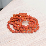 Rudraksha Mala 10MM - Natural 5 Mukhi Rudraksha for Enlightenment & Protection with Lab Certificate - Malawala