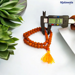 Rudraksha Mala 8MM - Natural 5 Mukhi Rudraksha for Meditation & Spiritual Strength with Lab Certificate - Malawala