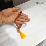 Rudraksha Mala 8MM - Natural 5 Mukhi Rudraksha for Meditation & Spiritual Strength with Lab Certificate - Malawala