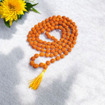 Rudraksha Mala 8MM - Natural 5 Mukhi Rudraksha for Meditation & Spiritual Strength with Lab Certificate - Malawala