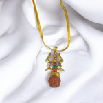 Rudraksha Navratna Locket - Natural Rudraksha with Nine Gemstones for Blessings & Protection - Malawala