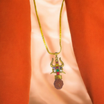 Rudraksha Navratna Locket - Natural Rudraksha with Nine Gemstones for Blessings & Protection - Malawala