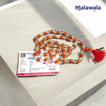 Rudraksha Sphatik Mala - Natural 5 Mukhi Rudraksha & Sphatik for Spiritual Balance & Healing with Lab Certificate - Malawala