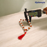 Rudraksha Sphatik Mala - Natural 5 Mukhi Rudraksha & Sphatik for Spiritual Balance & Healing with Lab Certificate - Malawala