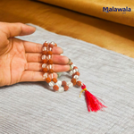 Rudraksha Sphatik Mala - Natural 5 Mukhi Rudraksha & Sphatik for Spiritual Balance & Healing with Lab Certificate - Malawala