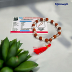 Rudraksha Sphatik Mala - Natural 5 Mukhi Rudraksha & Sphatik for Spiritual Balance & Healing with Lab Certificate - Malawala