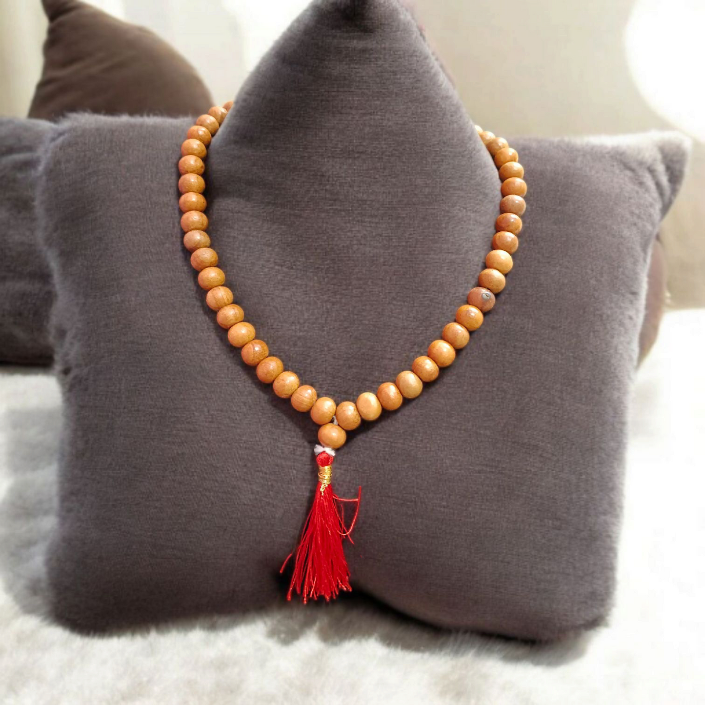 Safed Chandan Mala - Natural White Sandalwood for Peace & Meditation with Lab Certificate - Malawala